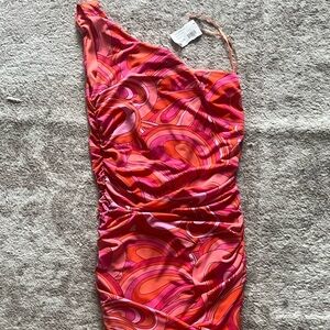 Vibrant Pink and Orange Women's Dress